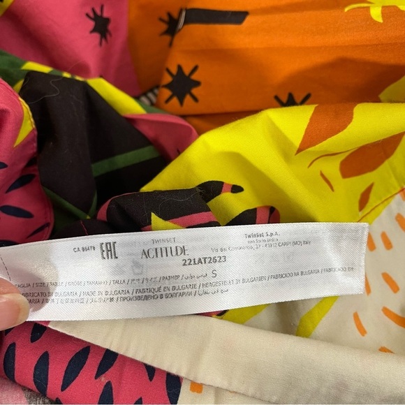 TWINSET ACTITUDE Printed Poplin Long Skirt - Picture 13 of 15